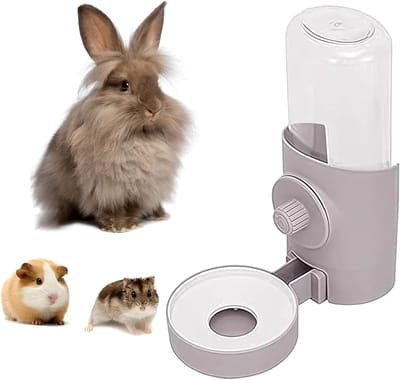 Automatische Gravity Waterfles voor Kleine Dieren - 500ml Drinkfles voor Konijnen, Cavia's en Hamsters in Grijs