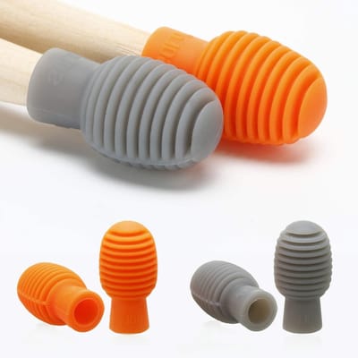 Siliconen Drum Demper Set van 4 Stuks voor Stille Oefeningen, Geluidsreductie en Percussie Accessoires (Oranje en Grijs)