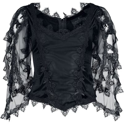 Sinister Gothic - Gothic Blouse - Gothic Top - M tot XXL - voor Vrouwen - zwart