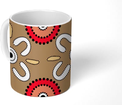 Mok - Koffiemok - Design - Bloemen - Stippen - Mokken - 350 ML - Beker - Koffiemokken - Theemok