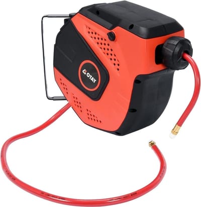 Slanghaspel - Automatische oproller - Werkplaats Organisatie - Automatisch oprolmechanisme - 10 meter - Rood