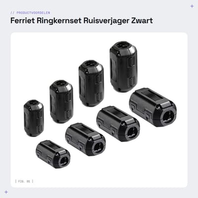Dailygoods Ferriet Ringkernset Ruisverjager Zwart Kabelclip Filter 8 Stuks Geschikt voor Elektronica