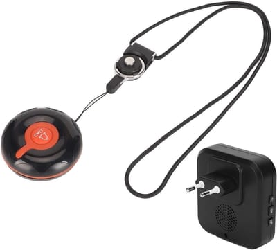 Draadloos Zorgoproepsysteem - Noodknop Pager - Hulp Inroepen - Verstelbaar Volume - 200m Bereik - Wit