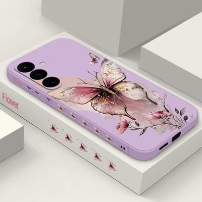 Roze Vlinderprint Telefoonhoesje Voor Samsung Galaxy S24 S25 FE S25 S23 S22 Ultra A17 A56 A16 A55 A25 A15 A36 5G Zachte TPU Cover Galaxy S23+