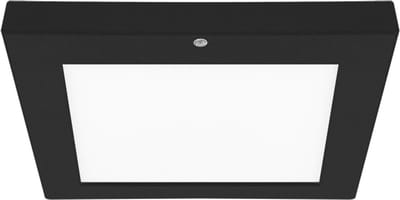 OLGIERD - LED Plafondlamp met Bewegingssensor + Dag en Nacht Sensor - 12W - 1580 Lumen - Aanpasbare Kleur CCT - 360° Zichthoek - Opbouw/Inbouw - Vierkant - Mat Zwart - 175 mm