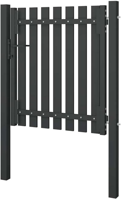 Stalen Tuinpoort - Hekpoort Tuin - Tuin Afsluiten - Versterkt Plat Buisframe - 10L x 10B mm - Antraciet
