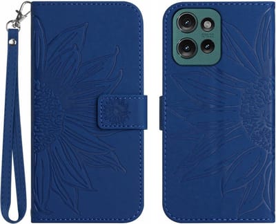 Coverup Hoesje - Geschikt voor Motorola Edge 50 Neo Hoesje - Coverup Zonnebloem Book Case met Koord - Blauw