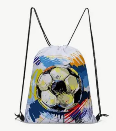 Voetbal Rugzak | Verfpatroon Gymtas | Voetbalpatroon Rugtas | Rugzak Meisje | Rugzak Jongens | Mooie rugzakken met Voetbal | Kleine Gymtas | Waterdichte Zwemtas | Kinder Rugzak