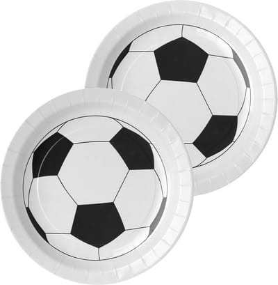 Santex voetbal thema feest wegwerpbordjes - 20x stuks - 23 cm - EK/WK themafeest