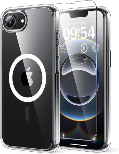 Exobox Geschikt voor Apple iPhone 16e - Militaire Kwaliteit Hoesje - met 2 Stuks Screenprotector - Geschikt voor Mag - Back Cover Hoesje - Transparant
