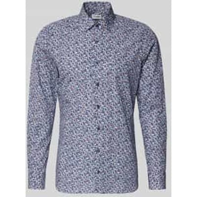 slim fit zakelijk overhemd van katoen met kentkraag