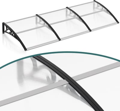 Deurluifel – Transparant Polycarbonaat Afdak 5 mm – Moderne Overkapping voor Voordeur, Terras en Buitenruimte – Zon- en Regenbescherming - 300x100 cm