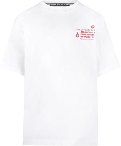 No Way Monday Bright White Loose Fit T-shirt