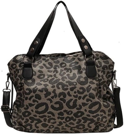 Dames Schoudertas Crossbody Tas met Lange Handgreep en Luipaardprint