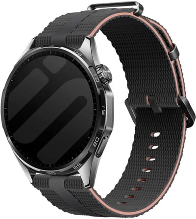 Strap-it Sportief siliconen bandje geschikt voor Huawei Watch GT 6 - 41mm / GT 5 Pro - 41mm / GT 5 - 42mm / GT 4 - 41mm / Fossil Gen 6, 5e - 42mm / Charter HR / Q Venture Gen 4-3 / Xiaomi Watch S4 - 41mm / Withings ScanWatch 2, 1 - Zwart/Lichtroze