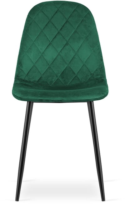 ASTI Velvet Design Stoelen – Set van 4 – Donkergroen Fluweel – Zwarte Metalen Poten – Modern & Ergonomisch – Max. 120 kg