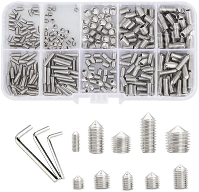 Stelschroeven Assortiment - Schroefdraad pennen - Reparaties uitvoeren - Zeshoekig aandrijfontwerp - 308 stuks - Metaal