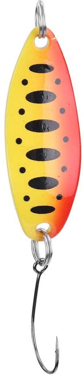 Dailygoods- Kunstaas - Forel Lepel - Aas voor Roofvis - Set voor Spinvissen - Char/Baars - Oranje/Zwarte Stip - Vissersaas