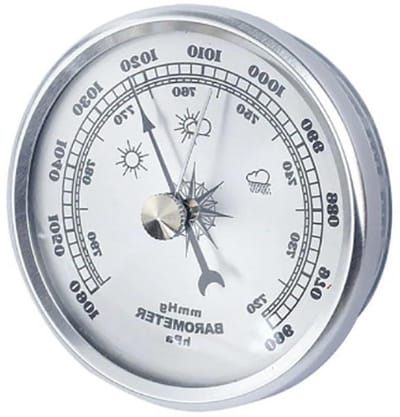 Analoge weerstation, voor thuismuur, aneroïde barometer en HD-display met ingebouwde barometer, retrostijl, voor kantoorvissen - nauwkeurige digitale barometers voor thuisgebruik (geel en zilver)