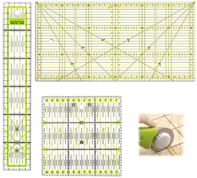 3-delige Patchwork Liniaal Set voor Quilten, 5x30cm, 15x15cm en 15x30cm met CM Schaal en Hoekfuncties voor Naaien en Tailorwerk