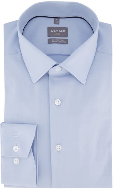 OLYMP Luxor 24/Seven Overhemd, Comfort Fit, New Kent, Bleu