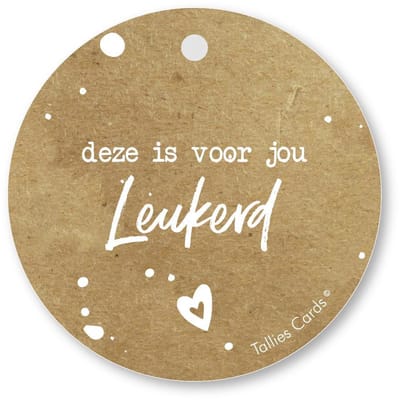 Tallies Cards - kadokaartjes  - bloemenkaartjes - Deze is voor jou leukerd - Kraft Look a Like - set van 5 kaarten - valentijnskaart - valentijn  - moeder - mama - liefde - 100% Duurzaam
