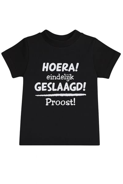 Mini T-shirt 'Geslaagd' – Cadeau voor Geslaagden – Inclusief Zuignap – Leuk voor op het Raam of in de Auto – School Geslaagd Cadeautje