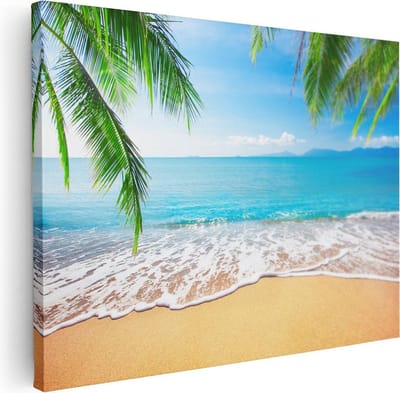 Artaza Canvas Schilderij Zeezicht - 40x30 cm - Klein - Wanddecoratie Strand - Muurdecoratie Woonkamer - Kamer Accessoires Tropisch