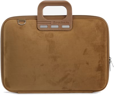 Bombata Camoscio Dames Laptoptas – Suède-look – 15 / 15,6 / 16 inch – Dames Laptopwerktas met Schouderband – Bruin