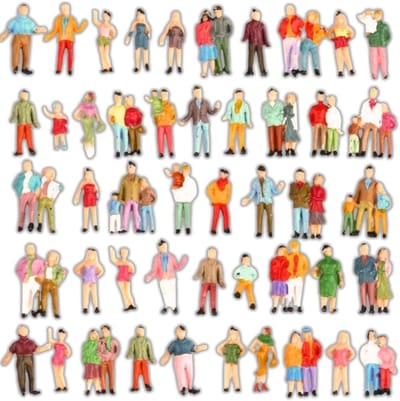 40 Stuk Model Figuren, Diverse Staande Figuren en Passanten voor H0 Spoor 1:87, Perfect voor Modelbouw en Diorama's