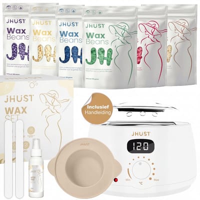 JHust® Professionele Wax Apparaat - Wax Verwarmer - Wax Beans - 600 gram Wax Bonen - Ontharing Set voor Thuisgebruik - Wit