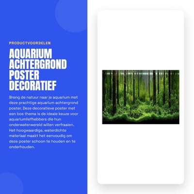 Dailygoods- Aquariumachtergrond Waterdicht - Zelfklevend - Decoratief Papier - Bos Thema - 61x41cm - Schokbestendig - Aquariumdecoratie