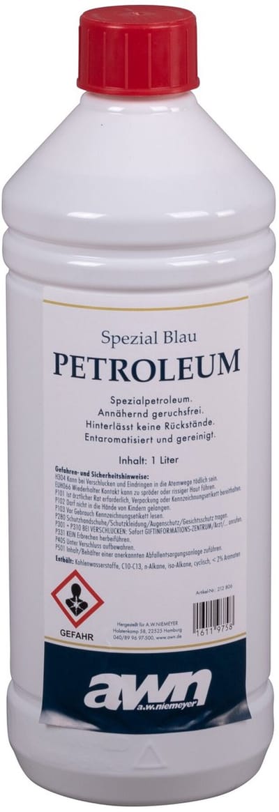 AWN® speciale petroleumfles van 1 liter - extra geurarm dankzij hoge zuiverheid