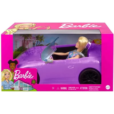 Barbie Pop met Paarse Cabrio - Modepop