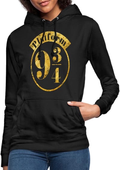 Harry Potter Perron 9 3/4 Faux Gouden Textuur Hoodie Dames