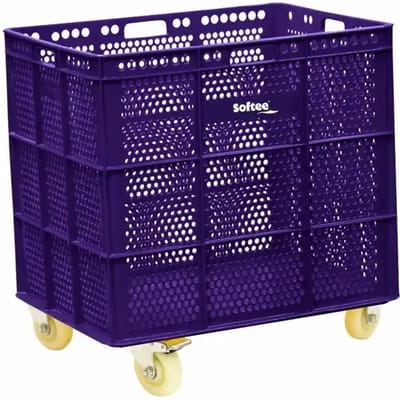 Softee Pu Mand Met Wielen Paars 47.5x53.5x62 cm