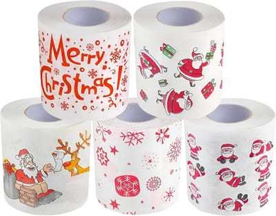 Grappig Kerst WC-papier - 5 Rollen Thema: Kerstman - Feestelijk en Origineel Geschenk