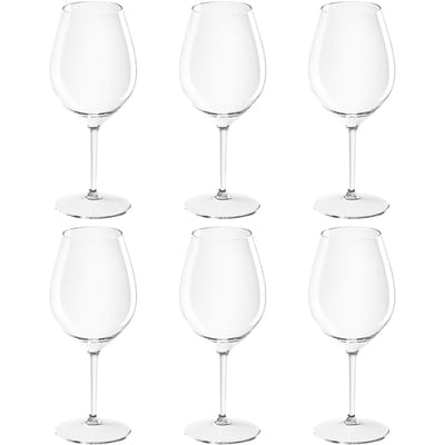 Santex onbreekbaar wijnglas - 6x - transparant - Trittan kunststof - 510 ml - camping - outdoor