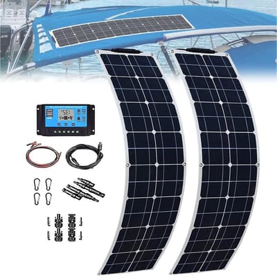 Zonnepaneel Kit - Flexibel PV Module - Off-Grid Stroom - Lichtgewicht Ontwerp - 2x 200W - Zwart