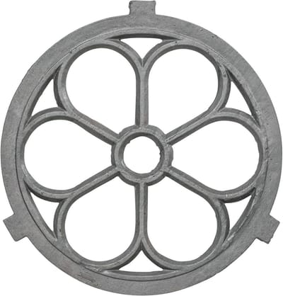 Schuurraam Antiek - Gietijzeren raam decoratie - Muur decoratie - Historisch model - 65 x 65 cm - Grijs