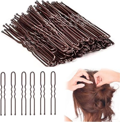 50 Stuks U-Vormige Haarspelden Bruin - Professionele Haarspeldjes voor Dames en Meisjes