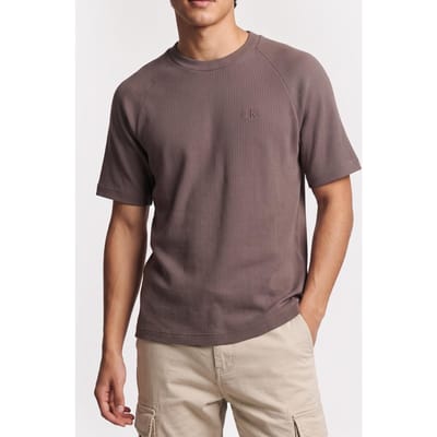 Calvin Klein Cozy Flatback Rib Short Sleeve Tee Cherry Taupe Taglia: S | Magliette basic Outlet | Uomo | Nero