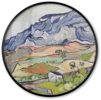 Poster in lijst Rond - Fotolijst 60x60 cm - Posters - De Alpen - Vincent van Gogh - Ronde posterlijst zwart - Decoratie - Wanddecoratie woonkamer - Muurdecoratie slaapkamer