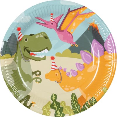 Boland - Set 10 papieren bordjes Dino party - Dino's - Dinosaurus