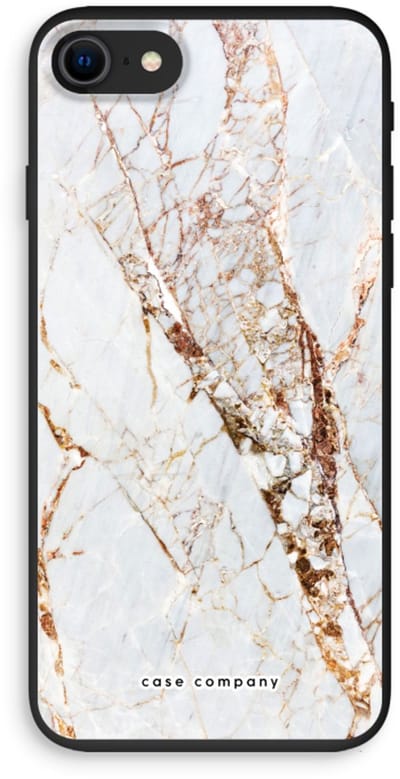 Case Company® - Hoesje geschikt voor iPhone SE 2020 hoesje - Goud marmer - Biologisch Afbreekbaar Telefoonhoesje - Bescherming alle Kanten en Schermrand