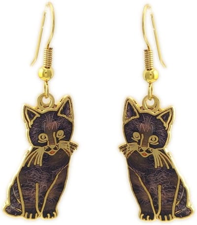 Behave Oorbellen hangers poes paars
