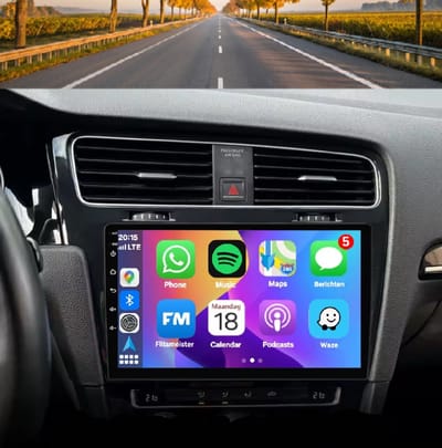 Autoradio 4/64GB met Carplay en Android auto | Geschikt voor Vw Volkswagen Golf 7 2012-2020 | Radio scherm met Navigatie | 2012 2013 2014 2015 2016 2017 2018 2019 2020 | TSI GTI R GTD Zwart