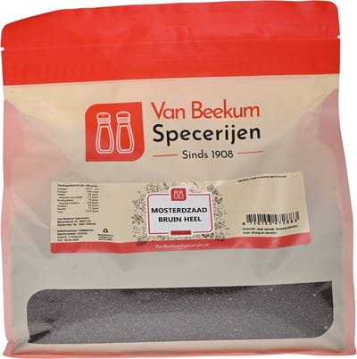 Van Beekum Specerijen - Mosterdzaad Bruin Heel - 2 KG (hersluitbare stazak)