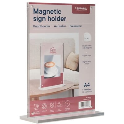 Europel Kaarthouder Luxe - T-standaard - A4 - 29,7 x 21 cm - Met magneten