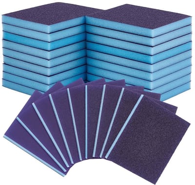 Dailygoods- Schuursponsjes 18 Stuks - Professioneel Donkerblauw - Flexibel Zelfreinigend - Geschikt voor Hout/Metaal/Gipsplaat - Hoogwaardige Materialen - Afmetingen 12 x 9,8 x 1,2 cm - Schuurblokken